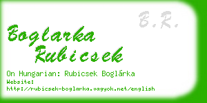 boglarka rubicsek business card